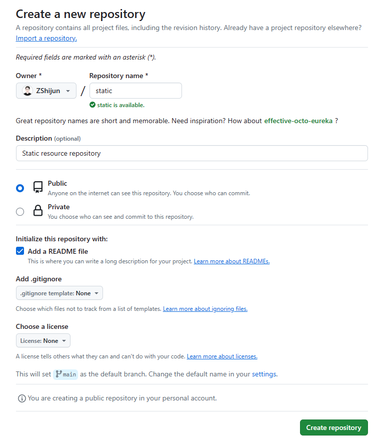 create repository